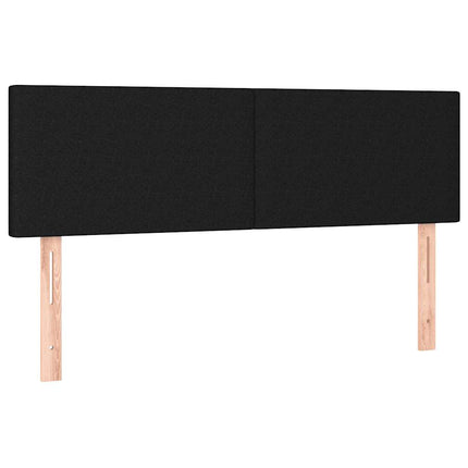 kontinentalseng med LED-lys 140x190 cm stof sort