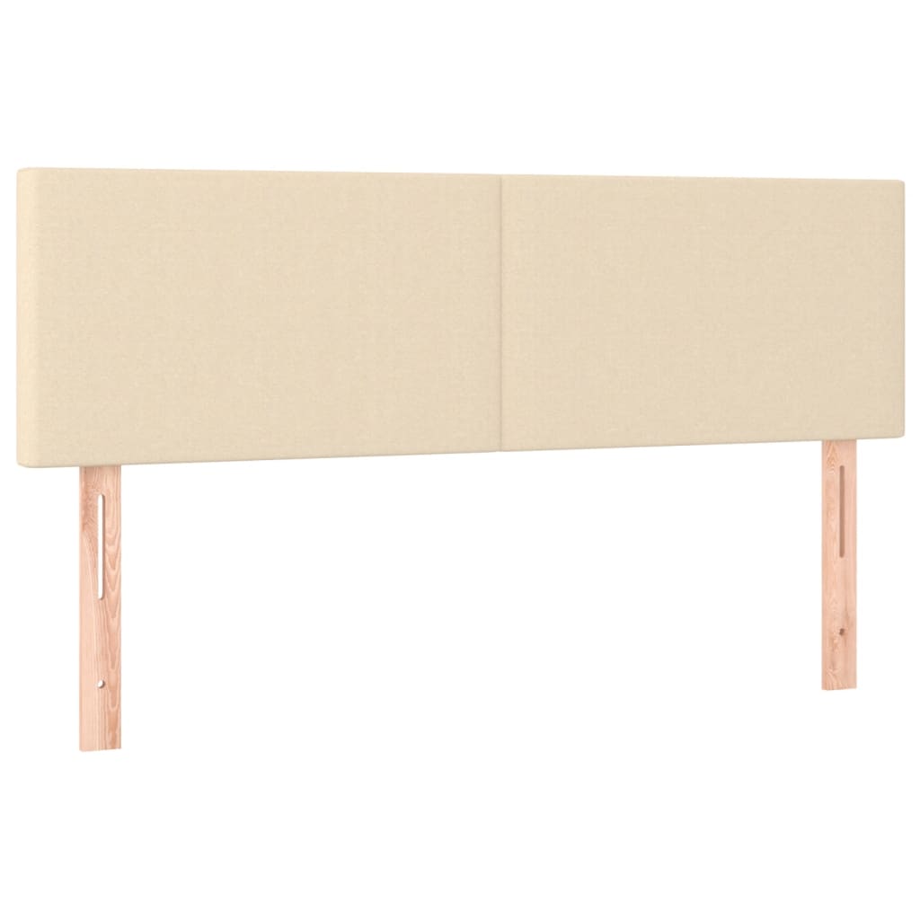 kontinentalseng med LED-lys 140x190 cm stof cremefarvet