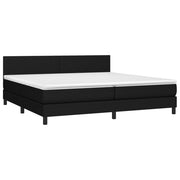 kontinentalseng med LED-lys 200x200 cm stof sort