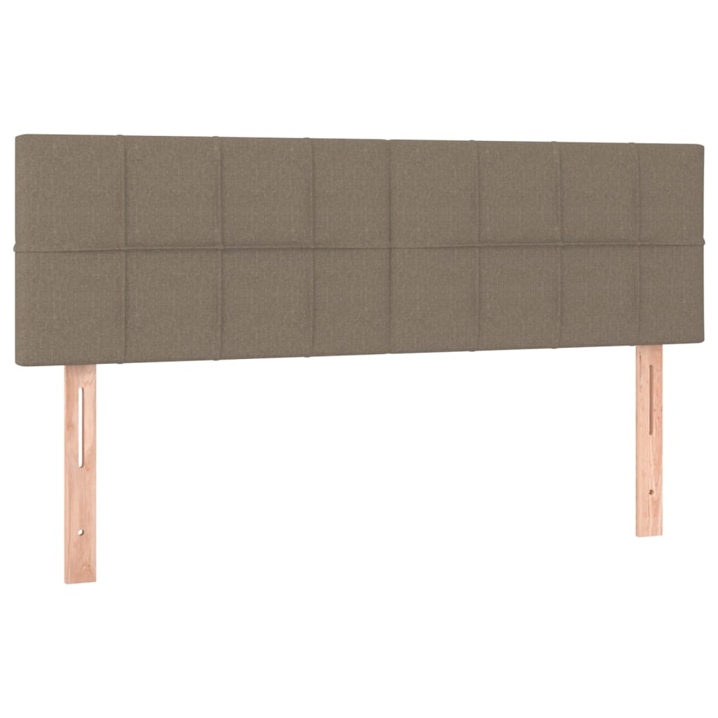 kontinentalseng med LED-lys 140x190 cm stof gråbrun
