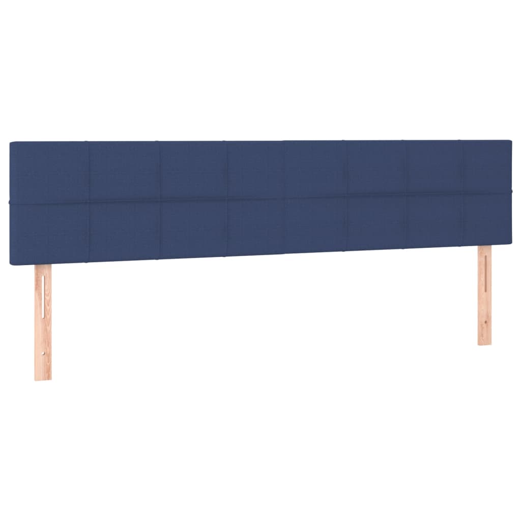 kontinentalseng med LED-lys 200x200 cm stof blå