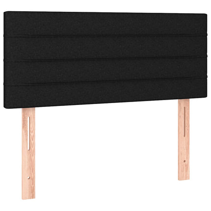 kontinentalseng med LED-lys 100x200 cm stof sort