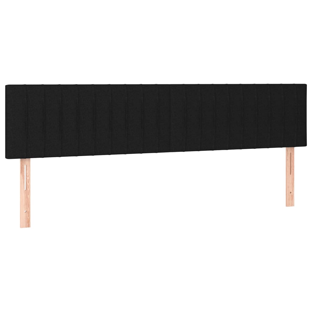 kontinentalseng med LED-lys 180x200 cm stof sort