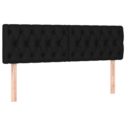kontinentalseng med LED-lys 140x190 cm stof sort