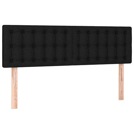 kontinentalseng med LED-lys 140x200 cm stof sort