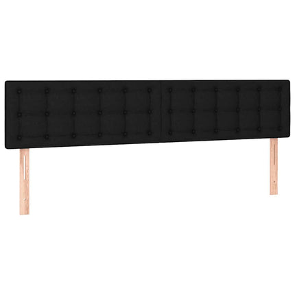 kontinentalseng med LED-lys 180x200 cm stof sort