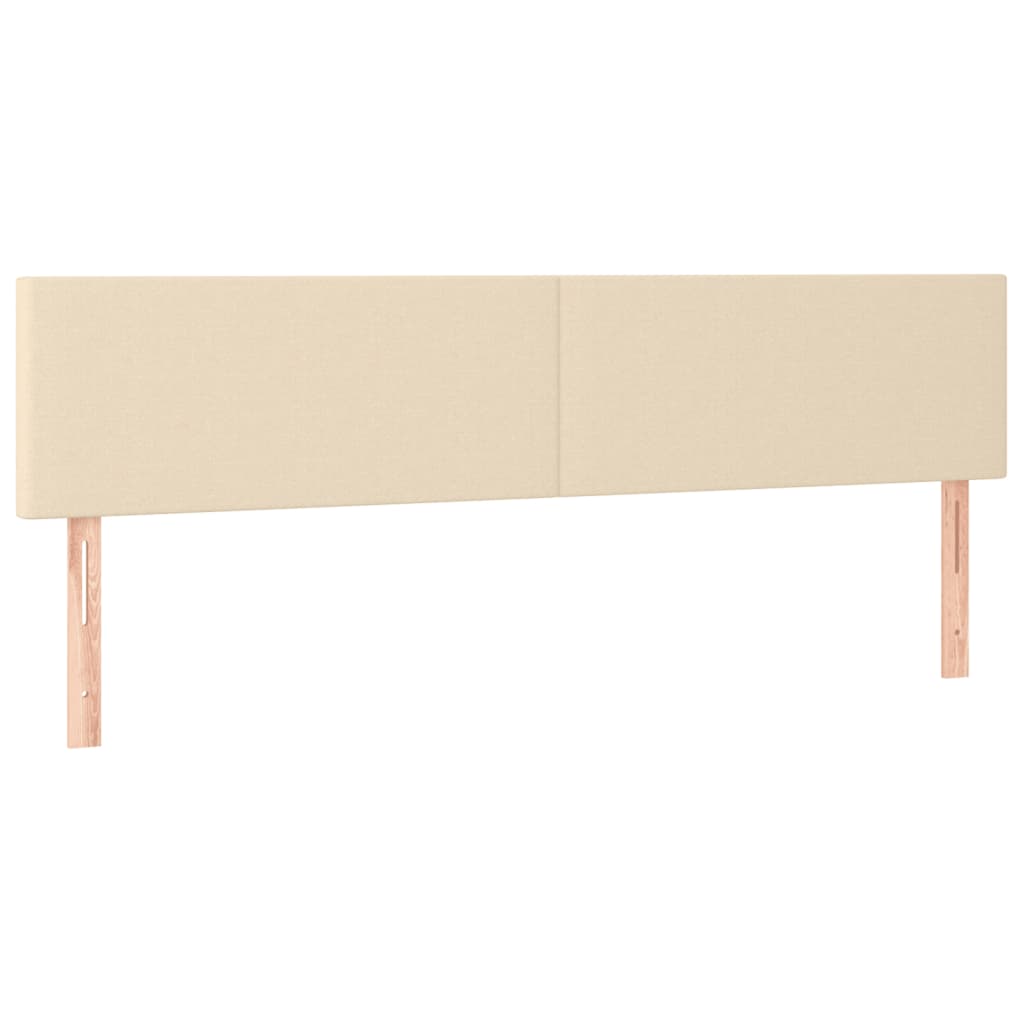 kontinentalseng med LED-lys 180x200 cm stof cremefarvet