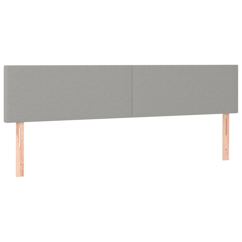 kontinentalseng med LED-lys 200x200 cm stof lysegrå