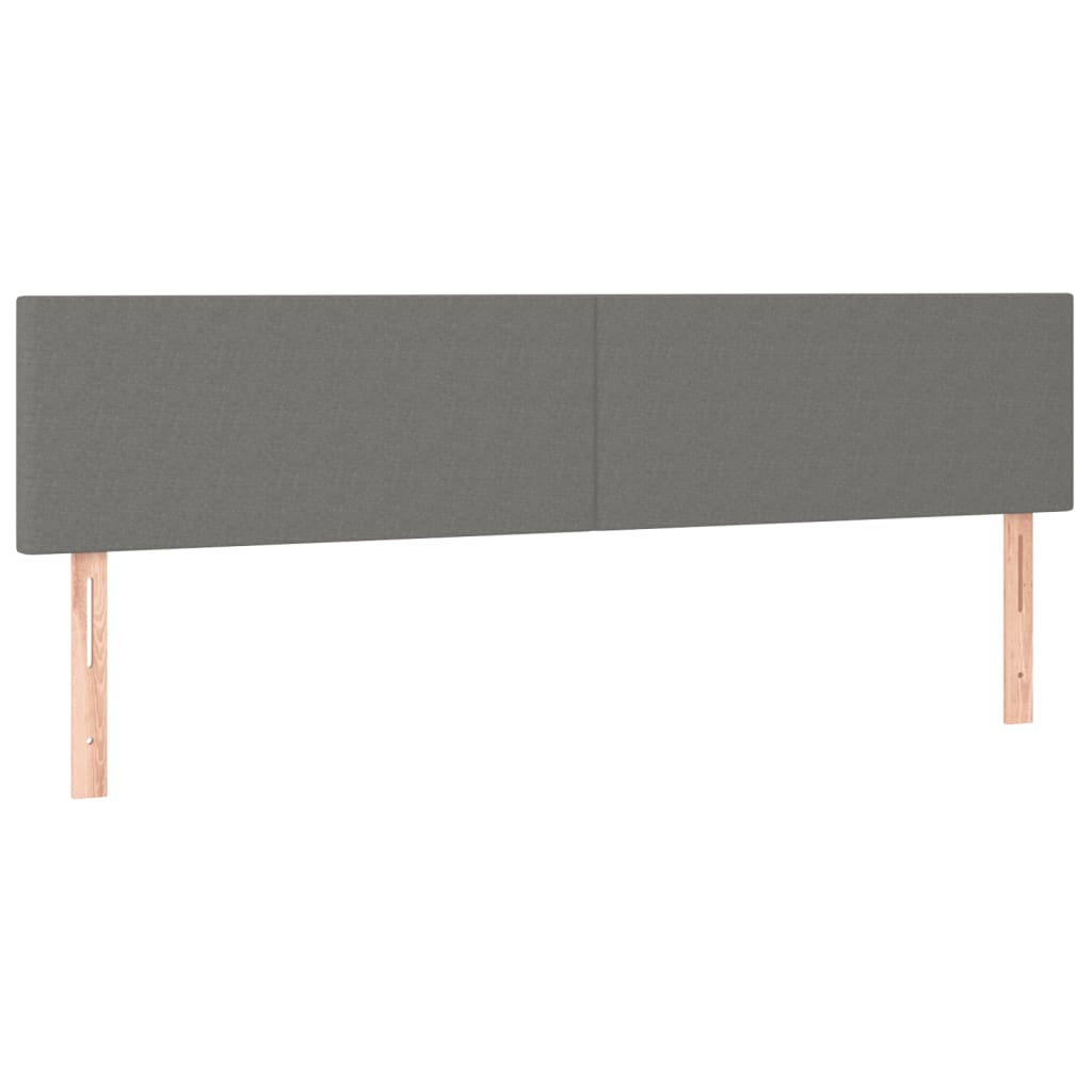 kontinentalseng med LED-lys 200x200 cm stof mørkegrå