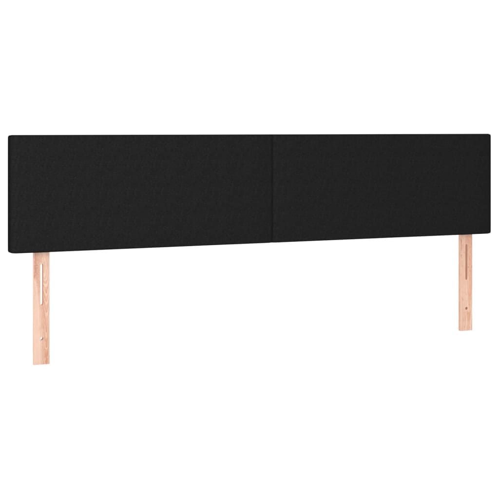 kontinentalseng med LED-lys 200x200 cm stof sort