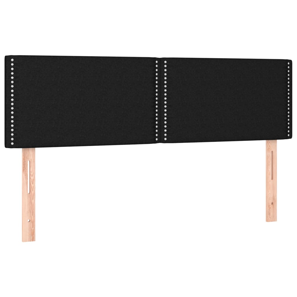 kontinentalseng med LED-lys 140x200 cm stof sort