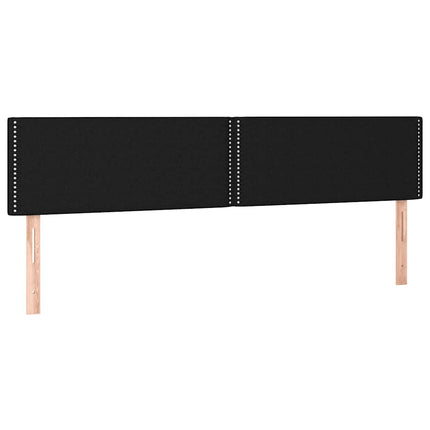 kontinentalseng med LED-lys 200x200 cm stof sort