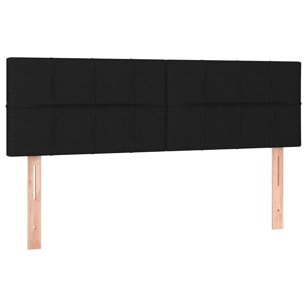 kontinentalseng med LED-lys 140x190 cm stof sort