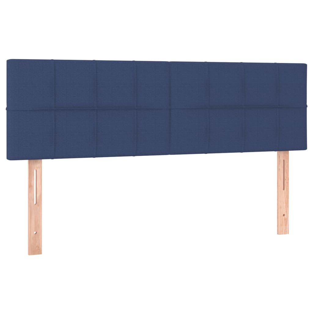 kontinentalseng med LED-lys 140x190 cm stof blå