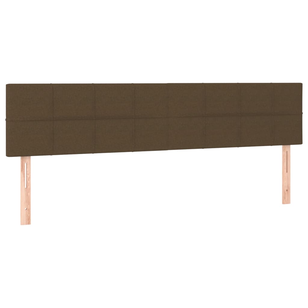 kontinentalseng med LED-lys 200x200 cm stof mørkebrun