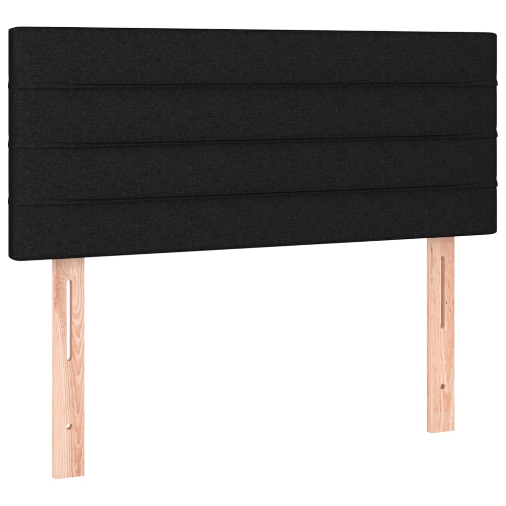 kontinentalseng med LED-lys 80x200 cm stof sort