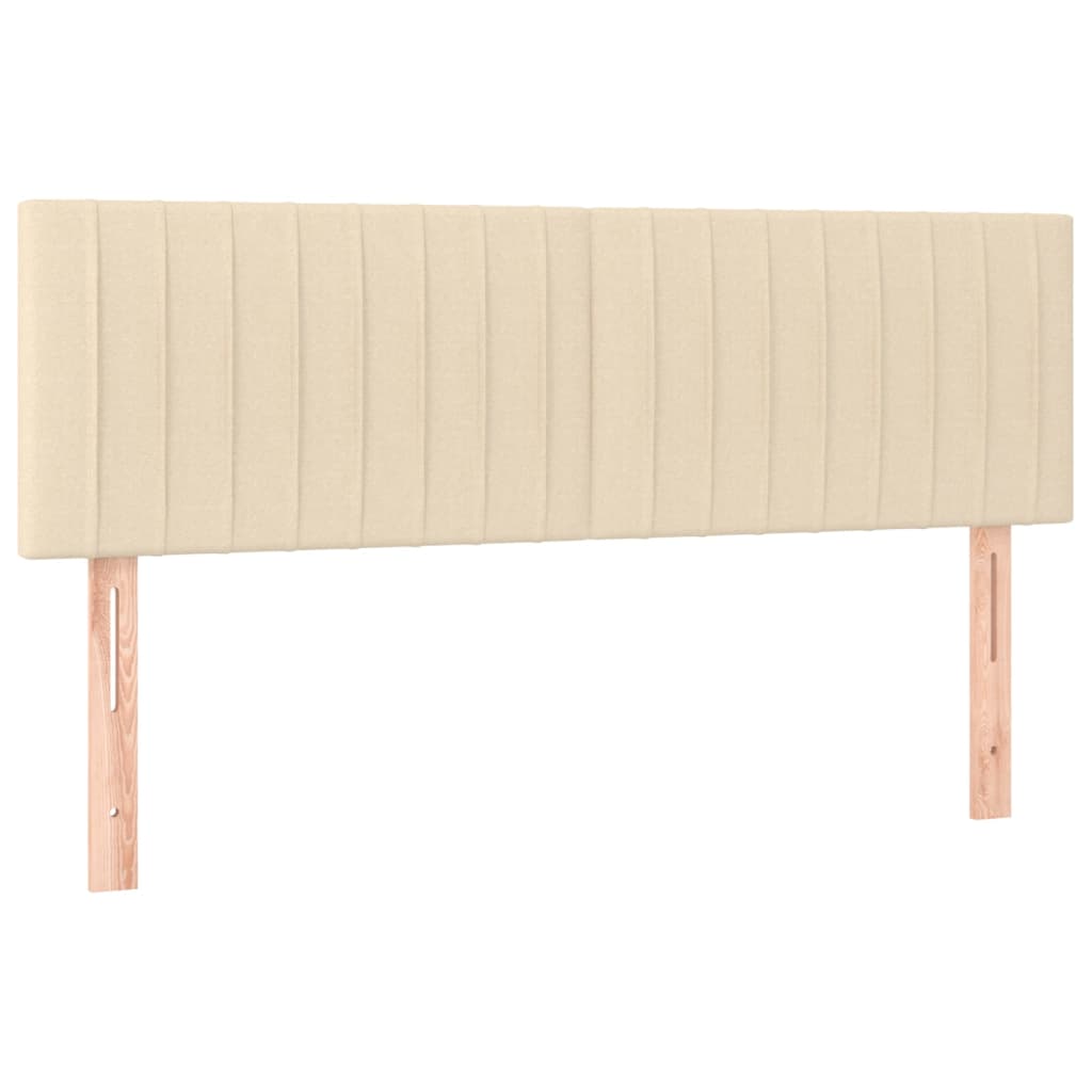 kontinentalseng med LED-lys 140x190 cm stof cremefarvet