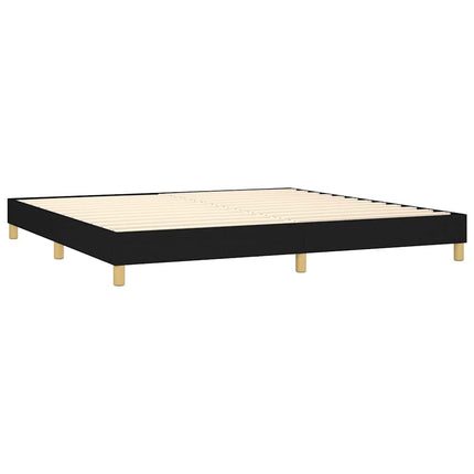 kontinentalseng med LED-lys 200x200 cm stof sort