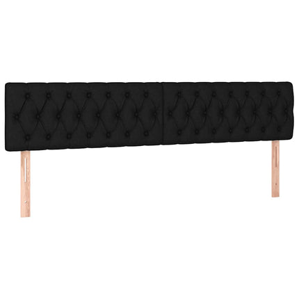 kontinentalseng med LED-lys 200x200 cm stof sort