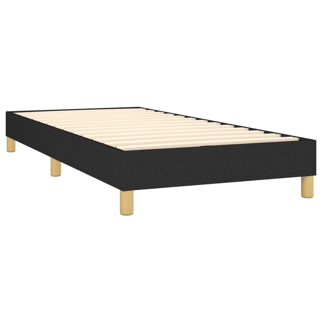 kontinentalseng med LED-lys 90x190 cm stof sort