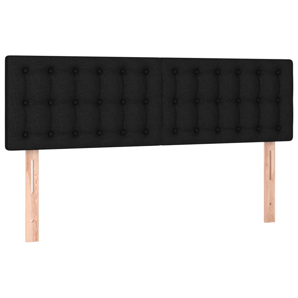 kontinentalseng med LED-lys 140x200 cm stof sort