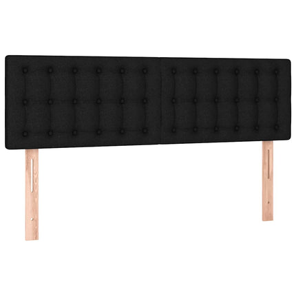 kontinentalseng med LED-lys 140x200 cm stof sort