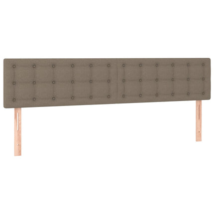 kontinentalseng med LED-lys 160x200 cm stof gråbrun