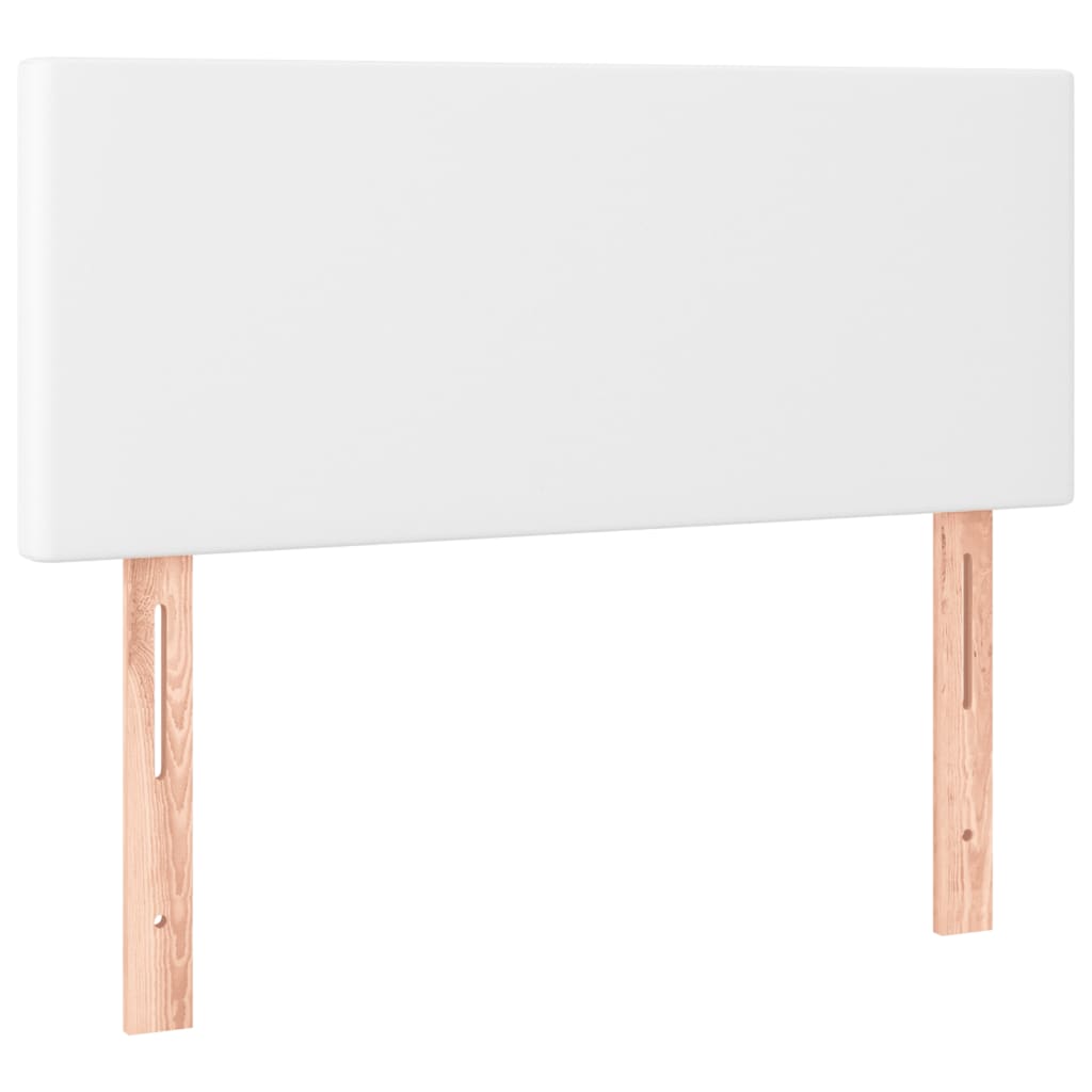 kontinentalseng med LED-lys 80x200 cm kunstlæder hvid