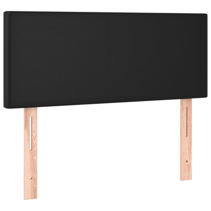 kontinentalseng med LED-lys 100x200 cm kunstlæder sort