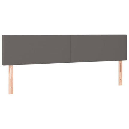 kontinentalseng med LED-lys 200x200 cm kunstlæder grå