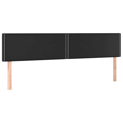 kontinentalseng med LED-lys 200x200 cm kunstlæder sort