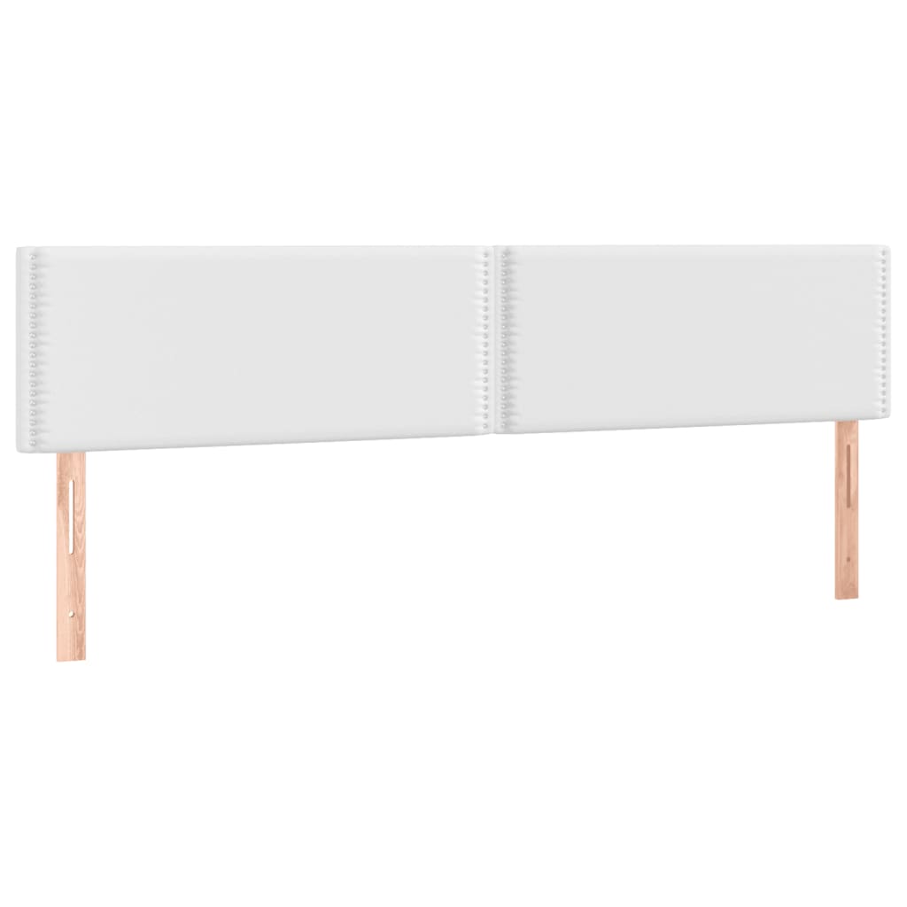 kontinentalseng med LED-lys 200x200 cm kunstlæder hvid