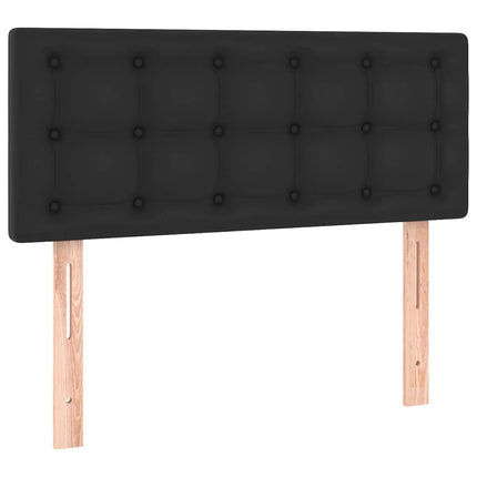 kontinentalseng med LED-lys 80x200 cm kunstlæder sort