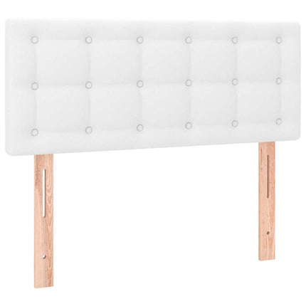 kontinentalseng med LED-lys 90x190 cm kunstlæder hvid