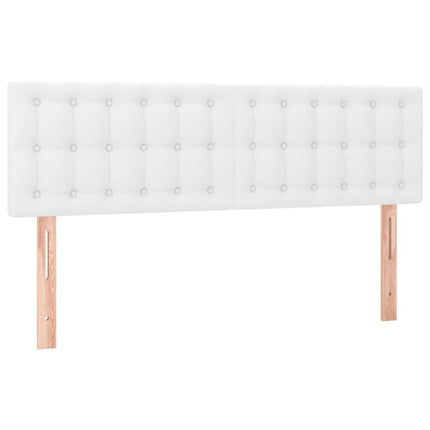 kontinentalseng med LED-lys 140x190 cm kunstlæder hvid