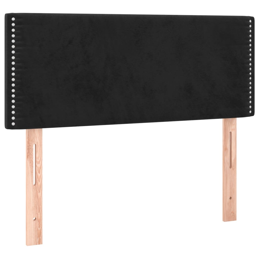 kontinentalseng med madras og LED-lys 100x200 cm fløjl sort