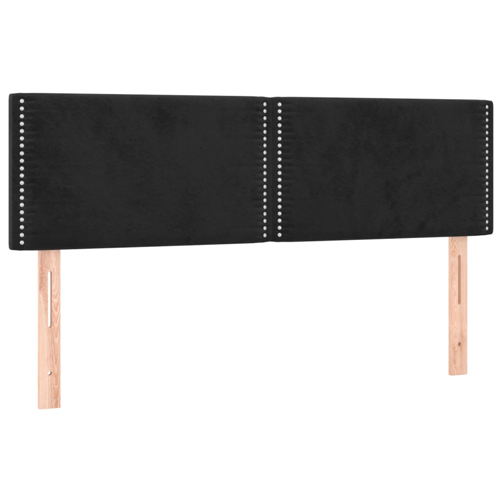 kontinentalseng med madras og LED-lys 140x190 cm fløjl sort