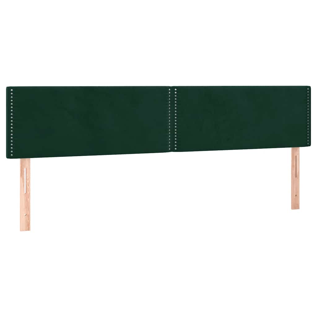 kontinentalseng med madras og LED-lys 180x200 cm fløjl mørkegrøn