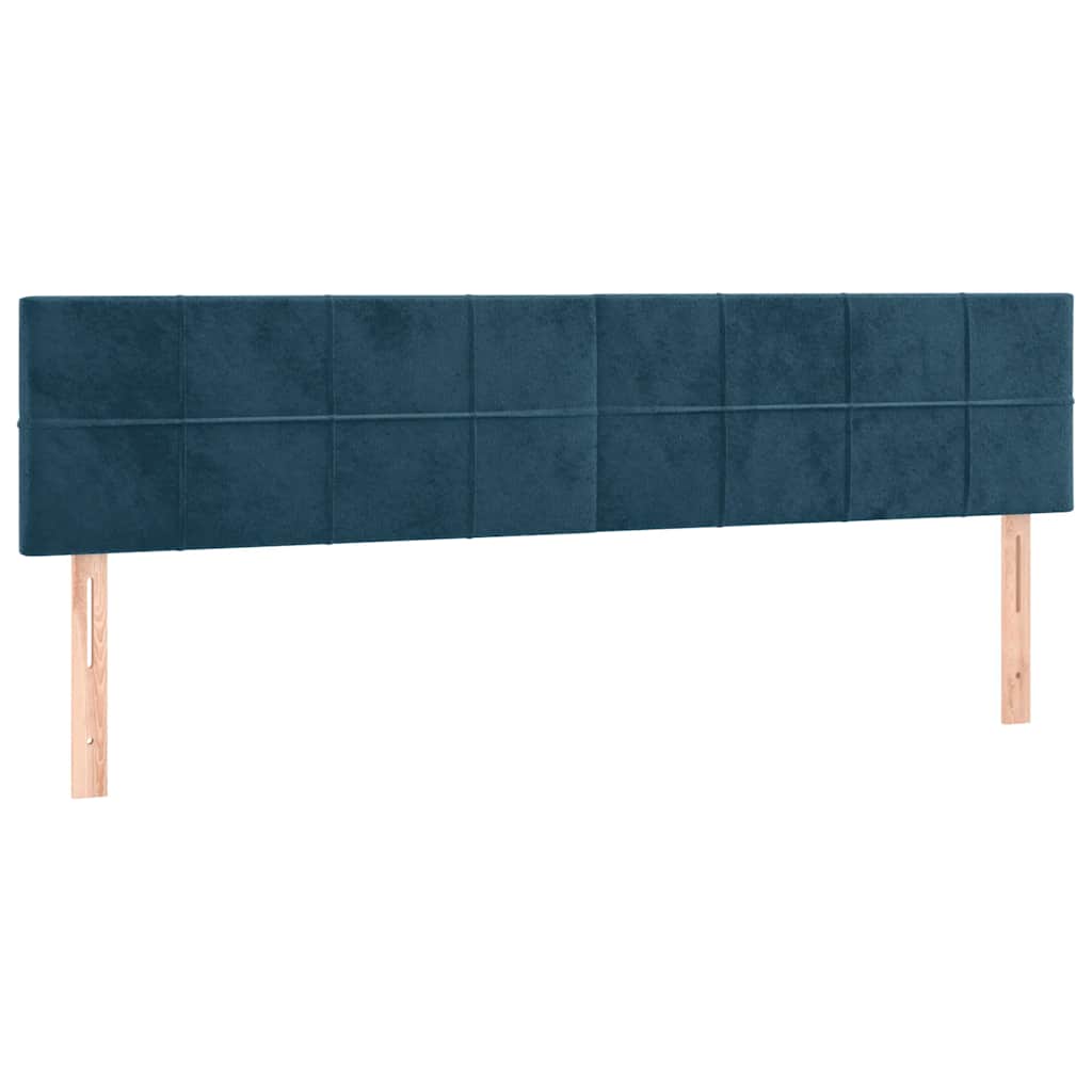 kontinentalseng med madras og LED-lys 180x200 cm fløjl mørkeblå