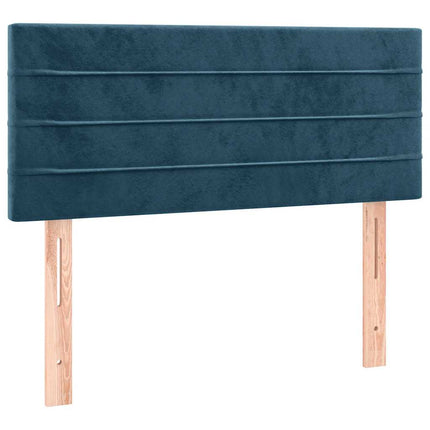 kontinentalseng med madras og LED-lys 80x200 cm velour mørkeblå