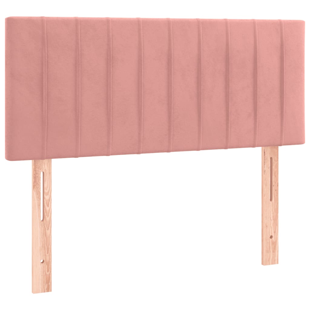 kontinentalseng med madras og LED-lys 120x200 cm fløjl lyserød