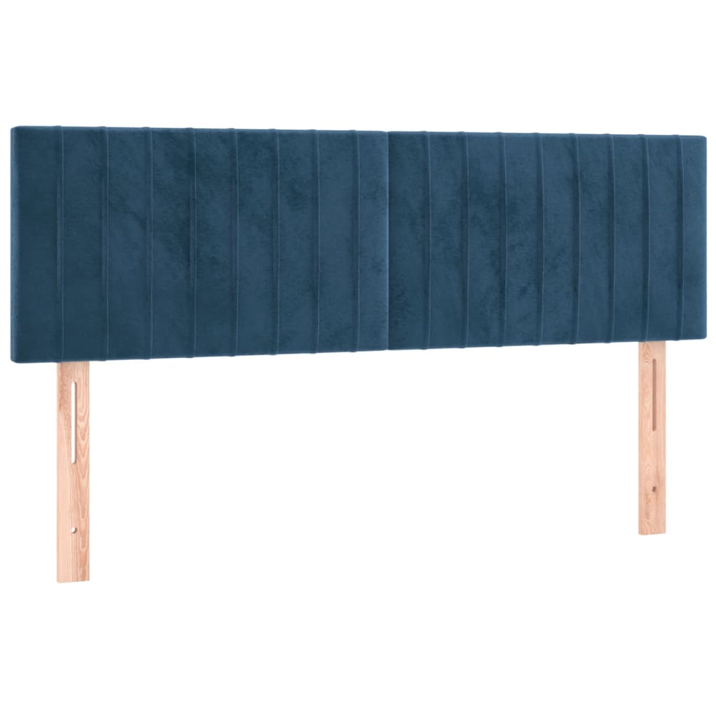 kontinentalseng med madras og LED-lys 140x190 cm fløjl mørkeblå