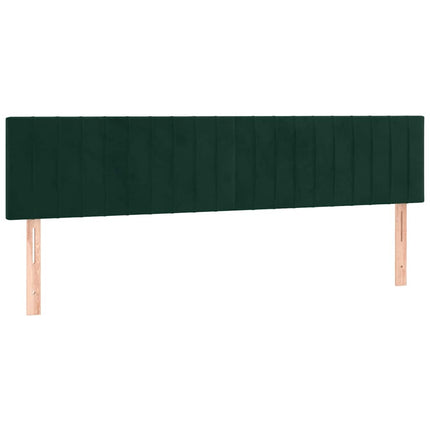 kontinentalseng med madras og LED-lys 160x200 cm fløjl mørkegrøn