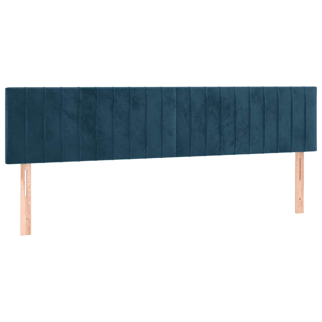 kontinentalseng med madras og LED-lys 180x200 cm fløjl mørkeblå