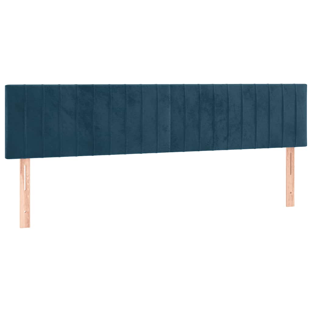 kontinentalseng med madras og LED-lys 200x200 cm fløjl mørkeblå