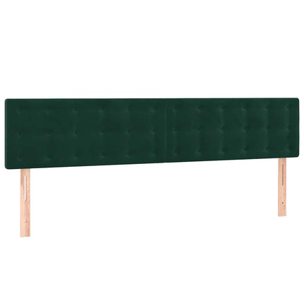 kontinentalseng med madras og LED-lys 160x200 cm fløjl mørkegrøn