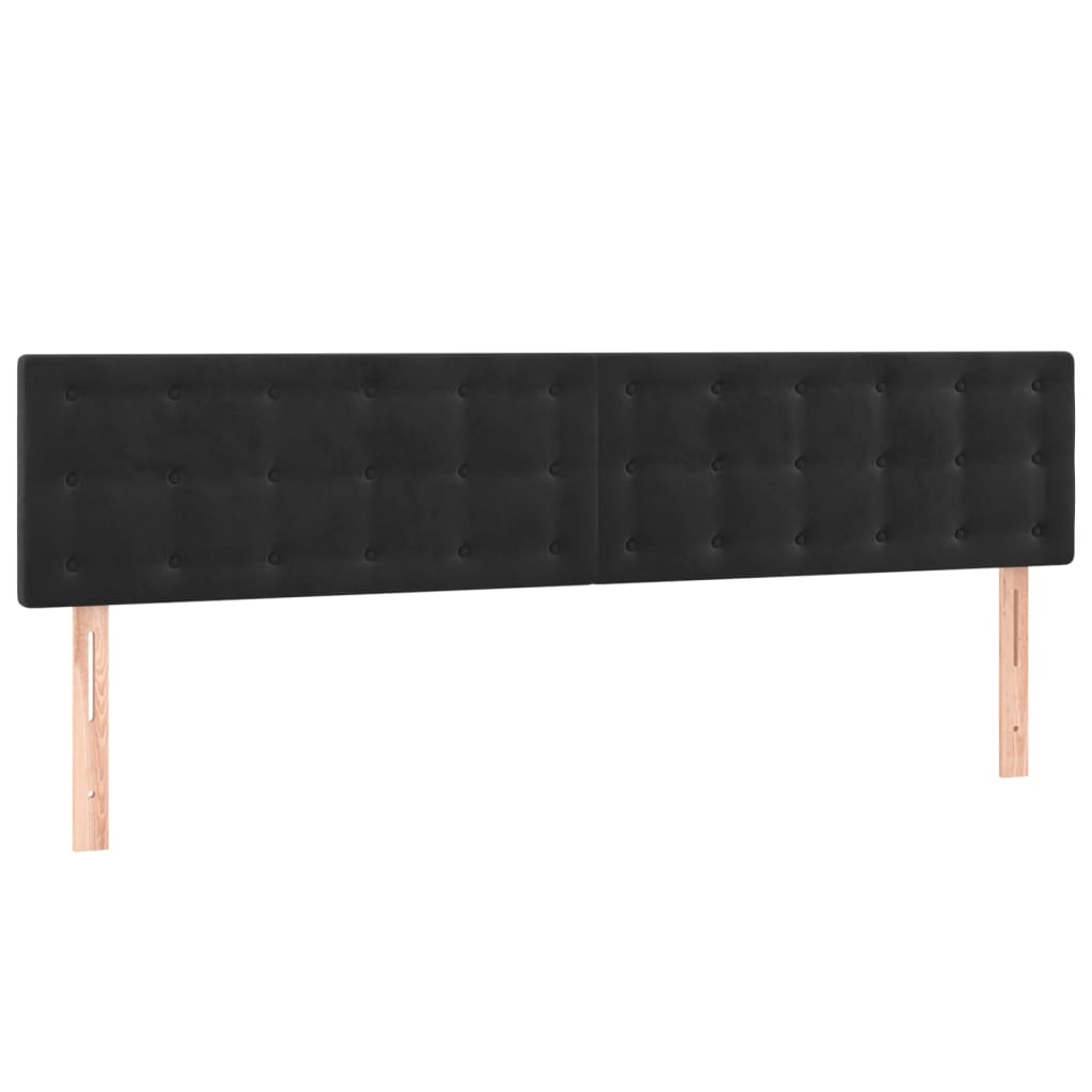 kontinentalseng med madras og LED-lys 200x200 cm fløjl sort