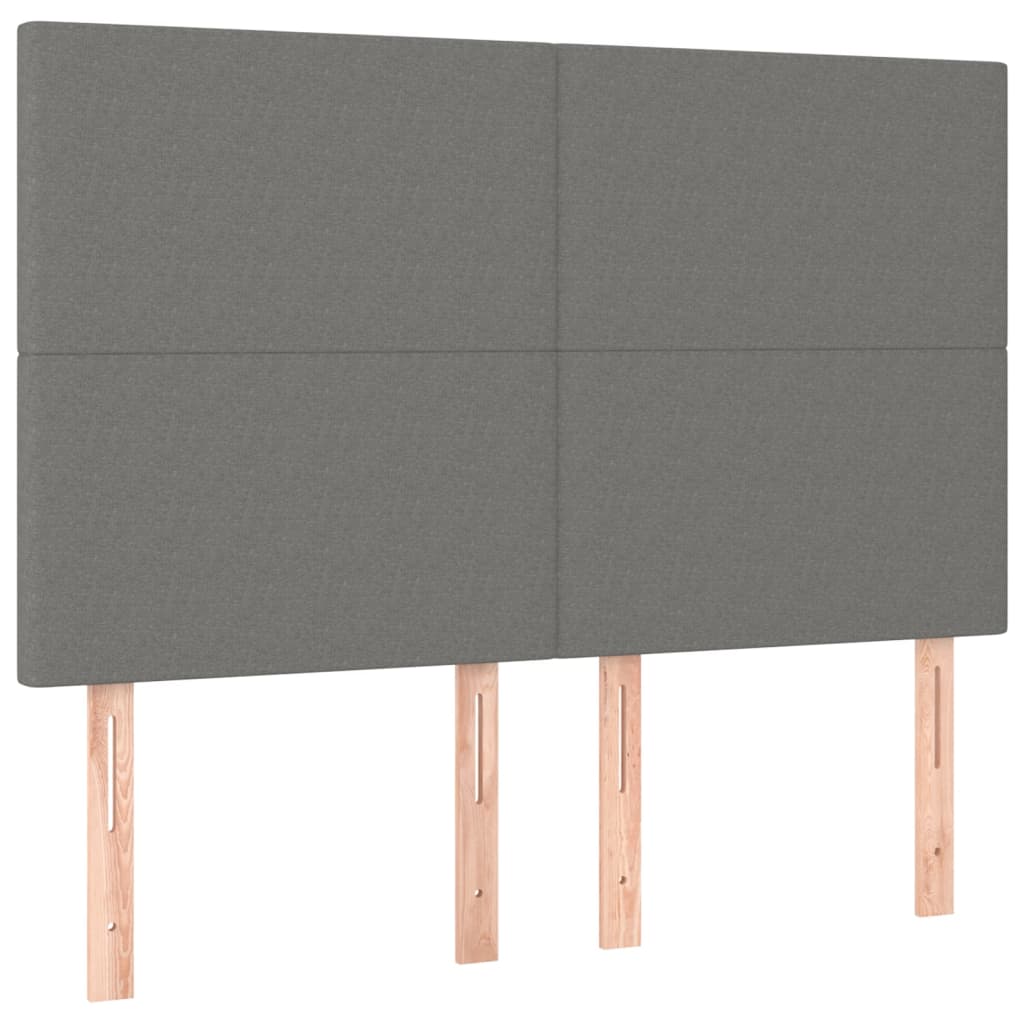 kontinentalseng med LED-lys 140x190 cm stof mørkegrå
