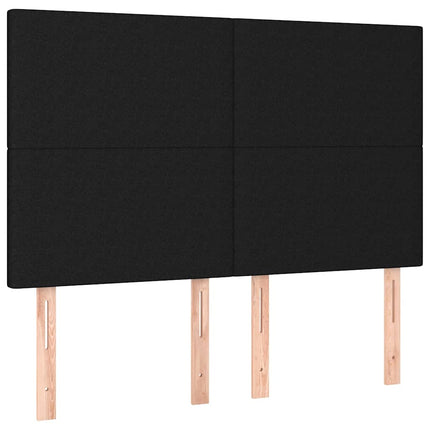 kontinentalseng med LED-lys 140x200 cm stof sort