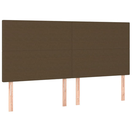 kontinentalseng med LED-lys 200x200 cm stof mørkebrun